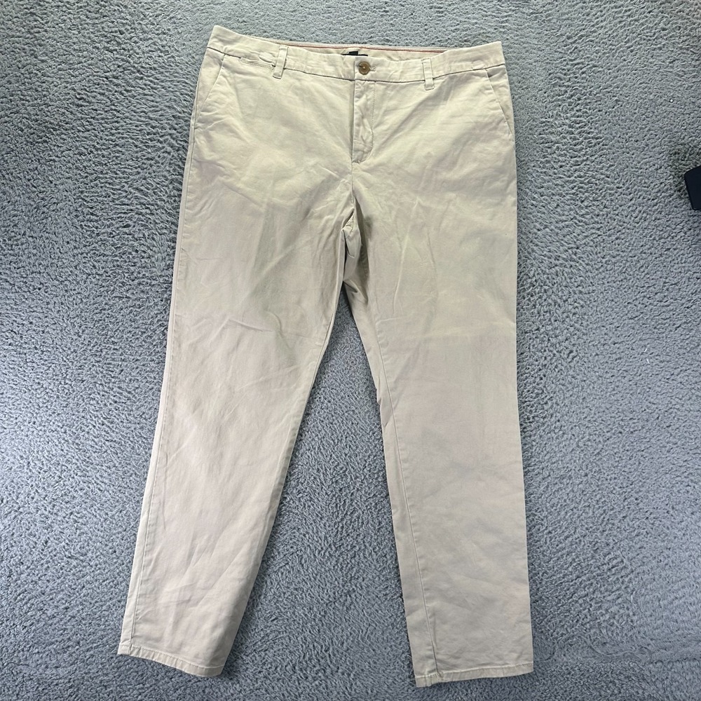 Tommy Hilfiger Pant Womens 18 Beige Cotton Chino Straight Slim Preppy Stretch